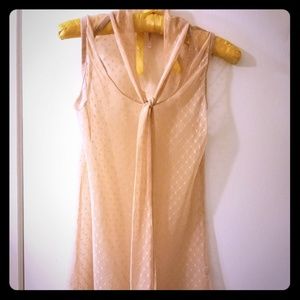 Poof❤❤ brand sheer pink elegant sleeveless blouse